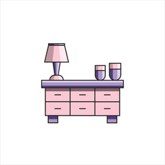 Sideboard Icon - Vector Illustration, House Appliances Theme.