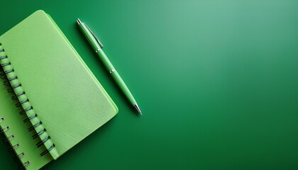 穏やかな背景の中、ただそこにあるノートとペンが、日常の中の新たな学びと気づきをやさしく伝えてくれる

