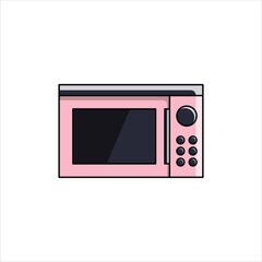 Microwave Icon - Vector Illustration, House Appliances Theme.