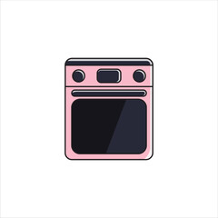 Oven Icon - Vector Illustration, House Appliances Theme.