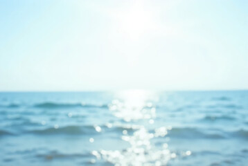 Obraz premium Summer sea. Sandy beach. Sea background. Backgrounds material. Blur.