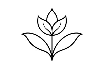 Black Flower Field Silhouette Vector Clipart on White Background
