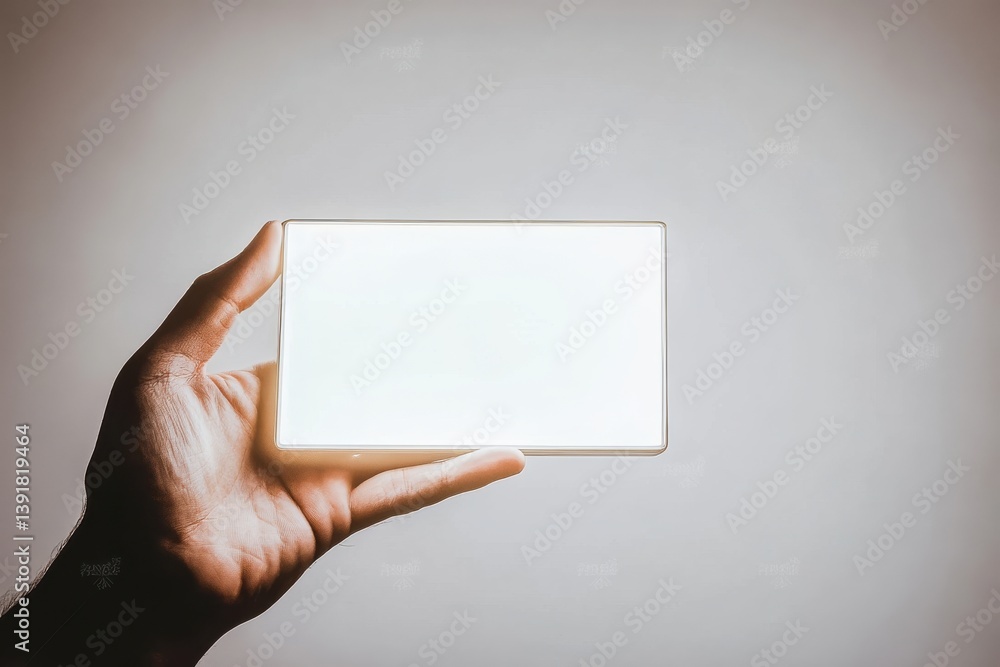 Aufkleber bright screen held in hand illuminates a dark space showcasing modern technology as a tool for conne