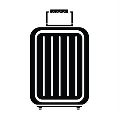 Suitcase Silhouette Icon - Black and White Vector