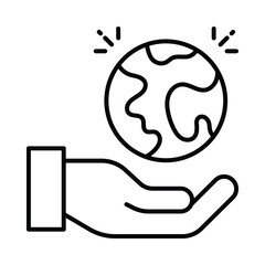 Earth Love vector outline icon. EPS 10 file