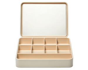 Elegant storage box with compartments for organizing items on a transparent background