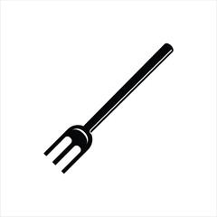 Fork Silhouette Icon - Black and White Vector
