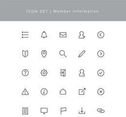 アイコンセット：WEBサイトやアプリの会員情報・登録