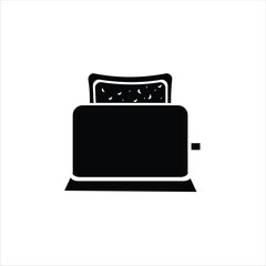 Toaster Silhouette Icon - Black and White Vector
