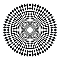 Black color mandala vector design with white background. 
