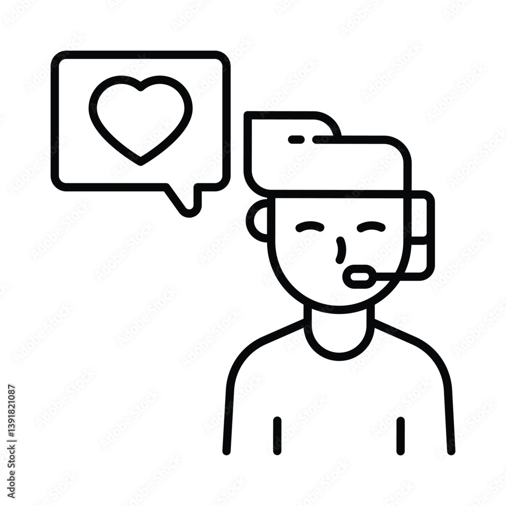 Poster supportive vector outline icon. eps 10 file