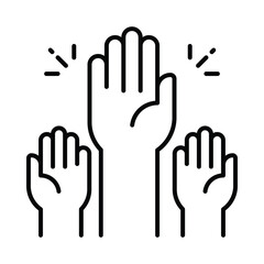 Participation vector outline icon. EPS 10 file