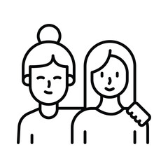 Friendship vector outline icon. EPS 10 file