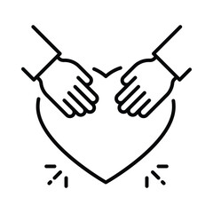 Self-love vector outline icon. EPS 10 file