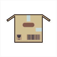 Cardboard Box Illustration - Shipping and Packaging Container Vector