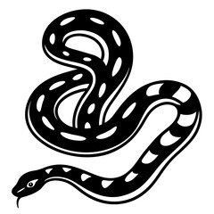 Rattlesnake Tattoo Vector Illustration Isolated on White Background
