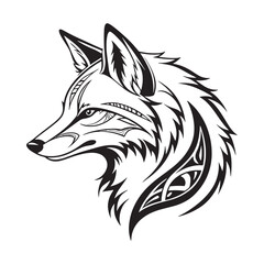 Cute cartoon vector illustration of a red fox head with forest wildlife style