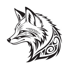 Cute cartoon vector illustration of a red fox head with forest wildlife style