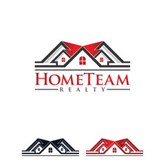 house building logo combination, with gradient colors