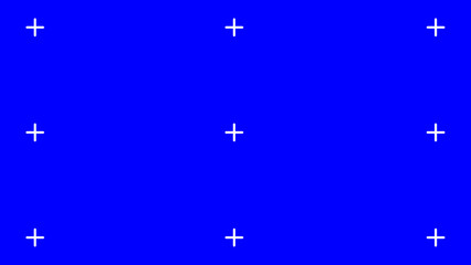 Blue screen background, motion tracking markers. Art design blue screen backdrop template. Abstract concept video footage replacement tracking markers elements. 4k background.