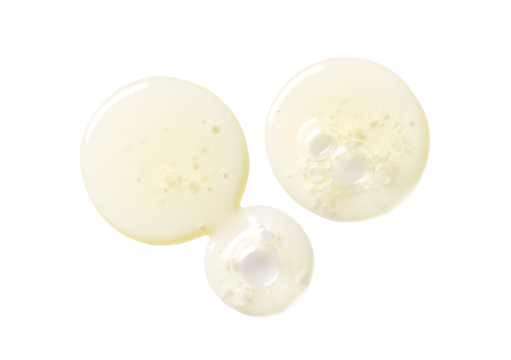 round drops gel serum on a transparent background