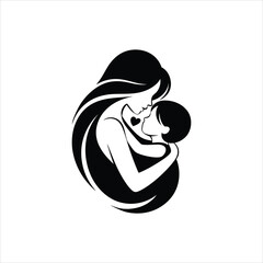 Mother day. Mother caresses her baby. vector illustration 