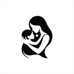 mother and baby. Mother day. Mother caresses her baby. vector illustration 
