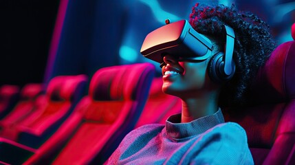 Immersive virtual experience in modern neon setting