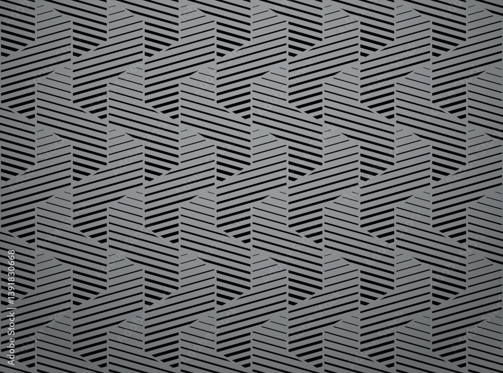 Poster Abstract geometric pattern with stripes, lines. Seamless vector background. Gray and black ornament. Simple lattice graphic design