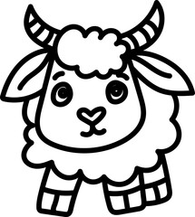 Fototapeta premium Coloring Page Outline of Cartoon Sheep. Farm Animals. Coloring Book for Kids.