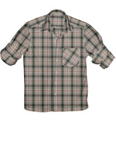 Isolated blank blue cotton shirt, a casual men's wear garment