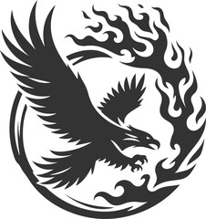 Silhouette of a eagle bird vector