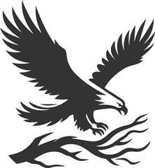 Silhouette of a eagle bird vector