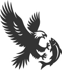 Silhouette of a eagle bird vector
