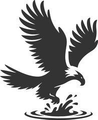 Silhouette of a eagle bird vector