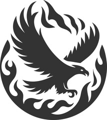 Silhouette of a eagle bird vector