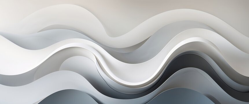 Abstract White and Grey Wavy Background Design.