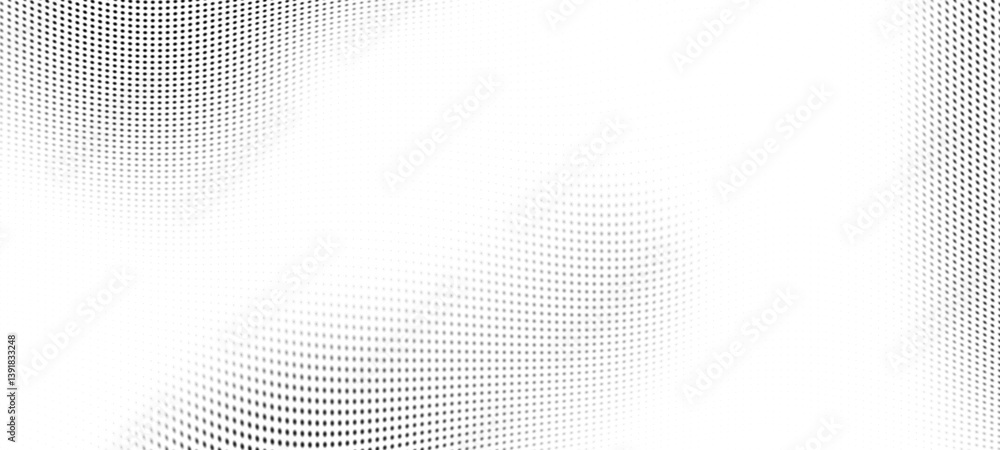 Poster Abstract digital wave of particles. Futuristic point wave. Technology background