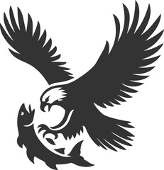 Silhouette of a eagle bird vector