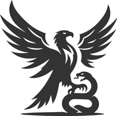 Silhouette of a eagle bird vector