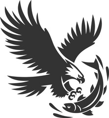 Silhouette of a eagle bird vector
