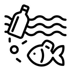 This Fish icon is suitable for Earth Day, Save the Earth, Plastic Pollution, etc