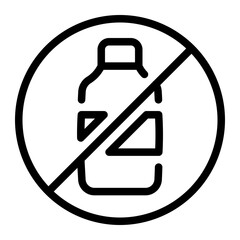This No plastic bottle icon is suitable for Earth Day, Save the Earth, Plastic Pollution, etc
