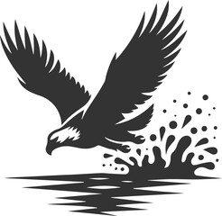 Silhouette of a eagle bird vector