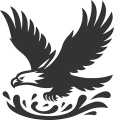 Silhouette of a eagle bird vector
