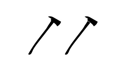 Fireman Axe symbol, black isolated silhouette