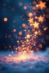 Sparkling starry confetti explosion background for winter holiday, stars, background