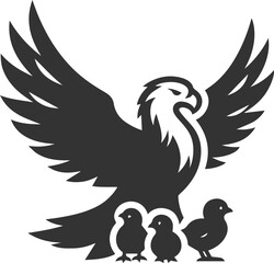 Silhouette of a eagle bird vector