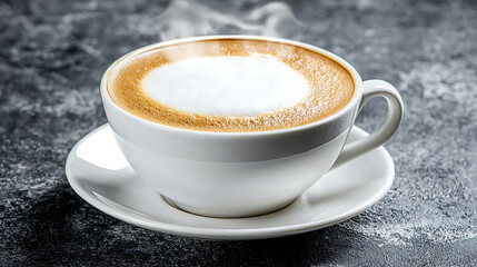Obraz premium A white coffee cup with a white saucer. Generated using AI.