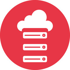 Cloud Storage glyph circle icon